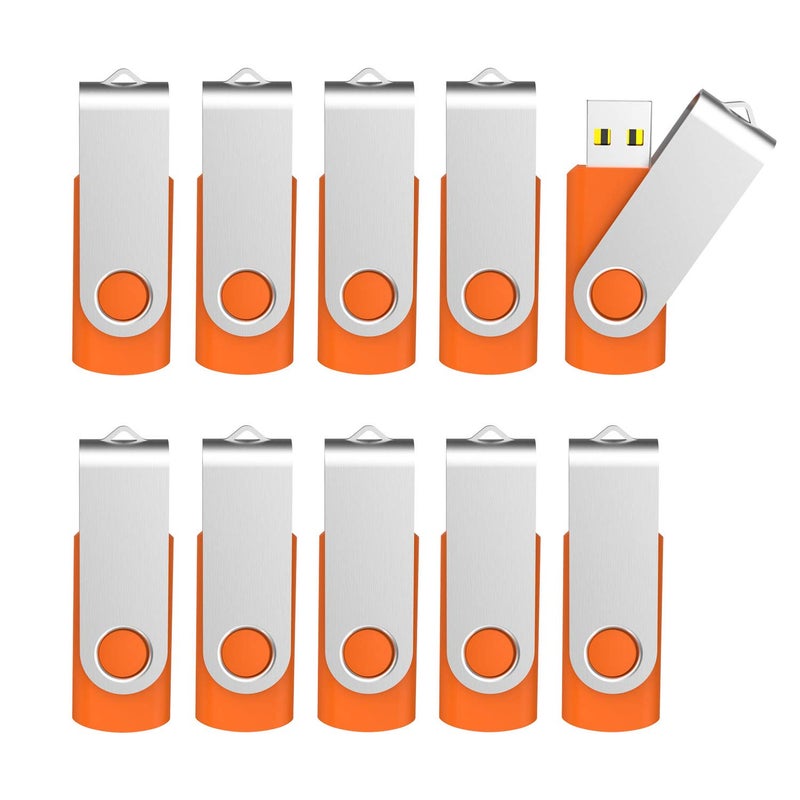 KOOTION 32 GB USB Flash Drive 32 gb Flash Drive 10 Pack Thumb Drive Memory Stick Pen Drive Keychain Design, Orange - Image 1